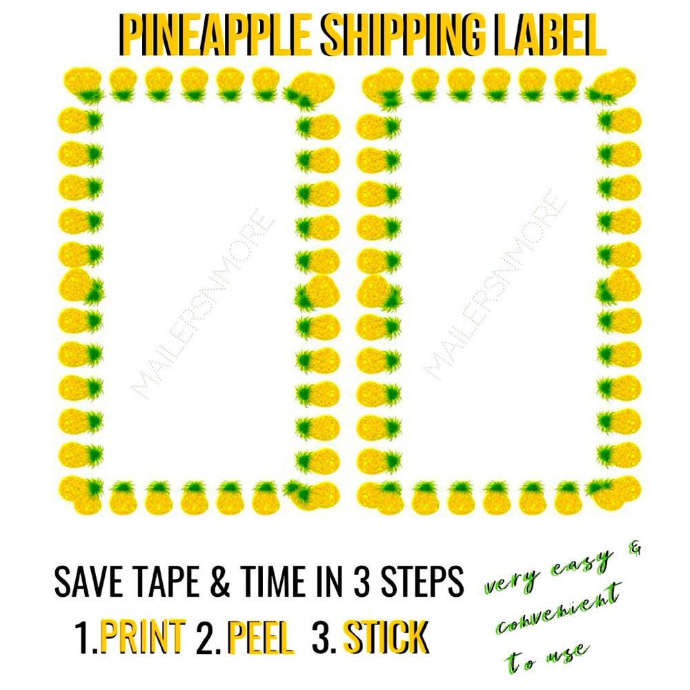 Shipping labels spring summer pineapple half sheet custom